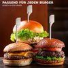 Burger-Spieße 4er Set - 19 cm Länge - geeignet für Burger Sandwiches, Schaschlik und Früchte, aus hochwertigem Edelstahl Bild 4