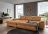 Polstergarnitur >Riordan< Schlaffunktion, Stauraum, Webstoff Corto curry - 314x104x184 (BxHxT) Bild 2