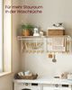 Vasagle Wandgarderobe mit Ablage, 10 abnehmbaren Haken, 2 Garderobenleisten, Holz Eichenfarben-Weiß, 42 x 30 x 65 cm Bild 2