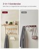 Vasagle Wandgarderobe mit Ablage, 10 abnehmbaren Haken, 2 Garderobenleisten, Holz Eichenfarben-Weiß, 42 x 30 x 65 cm Bild 3
