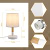 ZMH Nachttischlampe 2er Set Tischlampe Wohnzimmer - Tischleuchte Holz E27 Fassung Bedside Lamp Schlafzimmer Weiß Landhausstil Nachttischleuchte Nachttisch Modern Für Esszimmer Landhaus Restaurant Bild 3