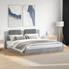 vidaXL Bettgestell mit Kopfteil und LED-Leuchten Betongrau 160x200 cm 3209999 Bild 1