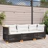vidaXL Gartensofa mit Kissen 3-Sitzer Schwarz Poly Rattan 365938 Bild 3