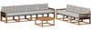 vidaXL Outdoor-Sofagarnitur mit Kissen 8 pcs Natürlich und Hellgrau 3381295 Bild 2
