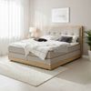 Alba Boxspringbett braun Eiche Massivholz 206cm x 208cm x 125cm Bild 1