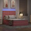 vidaXL Bett mit Stauraum und LED mit Matratze Rosa 140 x 200 cm Samt 3372614 Bild 5