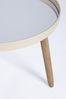 Beistelltisch Darvi 2er-Set Glasplatte, modernes Design, Elfenbein, rund, Kautschukholz Bild 2