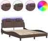 vidaXL Bettgestell "Viana" mit LED ohne Matratze Braun 120x200 cm 3214010 Bild 2