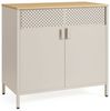 SONGMICS Metallschrank, mit Doppeltür, Magnetverschluss, verstellbarer Einlegeboden, Stahlgestell sandbeige-naturbeige, 40 x 80 x 76 cm Bild 2