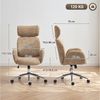 HOMCOM Bürostuhl mit Armlehne, verstellbarer Kopfstütze (Homeoffice Stuhl, 1 St), mit Wippfunktion, Bouclé-Optik, Braun Bild 3