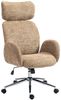 HOMCOM Bürostuhl mit Armlehne, verstellbarer Kopfstütze (Homeoffice Stuhl, 1 St), mit Wippfunktion, Bouclé-Optik, Braun Bild 2