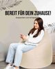 PATCH HOME Sitzsack Tropfenform – XXL – Creme, bequemer Sitzsack aus Luxus-Polyester-Gewebe, bereits befüllt Bild 2