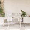 vidaXL Gartentisch mit Glasplatte Weiß 90x90x75 cm Poly Rattan 368123 Bild 3