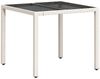 vidaXL Gartentisch mit Glasplatte Weiß 90x90x75 cm Poly Rattan 368123 Bild 2