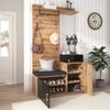 Merax Garderoben-Set,mit 4 Kleiderhaken, Spiegel, Schuhschrank, Wandgarderobe, oberes Ablagefach, Flurgarderobe Sitzbank Bild 2