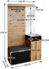 Merax Garderoben-Set,mit 4 Kleiderhaken, Spiegel, Schuhschrank, Wandgarderobe, oberes Ablagefach, Flurgarderobe Sitzbank Bild 4