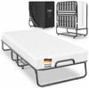 KESSER® Klappbett 200x90cm Gästebett inkl. Matratze aus Memory-Schaum & Rollen | faltbares Reisebett mit Metallrahmen für Erwachsene belastbar bis 250kg | Metallbett mit Schaumstoffmatratze & Cover Weiß, Premium Komfort Bild 1