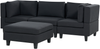 Beliani 'Unstad' Sofa, Schwarz, Leinenoptik, 72 x 76 x 228 cm, mit Ottomane, Einzelsofa Bild 4