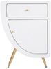 Dmora Nachttisch Suze, Niedrige Kommode, Tisch, Multifunktionaler Nachttisch, Weiß und Gold, 60x32 h79 cm Bild 4