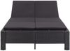 vidaXL 2-Personen-Sonnenliege mit Auflage Schwarz Poly Rattan 46241 Bild 4