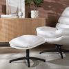 Bronx71 Sessel mit Hocker Palma Leinen drehbar Off white Bild 3