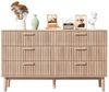 FUROKOY Sideboard Kommode Küchenschrank, Holzbeine (Buffetschrank mit 6 Stauraum Schubladen), für Schlafzimmer, Wohnzimmer, Flur, 100 x 34 x 73 cm Bild 5