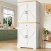 MODFU Hochschrank Küchenschrank,Vitrinenschrank,Buffetschrank (mit 12 Türfächern & Schubladen, 4-stufiges verstellbares Snack-Regal, Anti-Kipp-Schutz, 1-St, 80x40x180cm) Bild 4