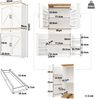 MODFU Hochschrank Küchenschrank,Vitrinenschrank,Buffetschrank (mit 12 Türfächern & Schubladen, 4-stufiges verstellbares Snack-Regal, Anti-Kipp-Schutz, 1-St, 80x40x180cm) Bild 5