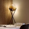 s.luce Orb Axis Glas-Tischlampe Dreibein 20cm Rauch, Gold Bild 2
