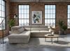 Wohnero24 Ecksofa PAVONE 4 208 x 263 cm – modernes Chenille Sofa Beige/Hellgrau mit Schlaffunktion 190 x 125 cm & Bettkasten, verstellbare Kopfstützen Bild 3