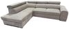Wohnero24 Ecksofa PAVONE 4 208 x 263 cm – modernes Chenille Sofa Beige/Hellgrau mit Schlaffunktion 190 x 125 cm & Bettkasten, verstellbare Kopfstützen Bild 2