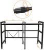 Todeco Mikrowellenregalständer, Mikrowellen Regal ständer Einstellbar Länge und Höhe, mit 6 Haken Belastet Bis 25 KG (36-60) x36 x 44 cm, Schwarz Bild 4