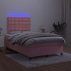 vidaXL Boxspringbett mit Matratze & LED Rosa 120x190 cm Samt 3270340 Bild 4