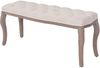 vidaXL Bank Leinen Massivholz 110 x 38 x 48 cm Cremeweiß 245359 Bild 1