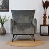 Bronx71 Samt Sessel Mika mit Armlehne grau Bild 2
