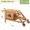 Novelux Matschküche Kinder Outdoor mit Rollen 59 x 60,4 x 132 cm – Holz-Spielküche Natur mit Backofen, Zubehör, EN71, Gartenküche ab 3 Jahren für Garten Bild 2