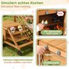 Novelux Matschküche Kinder Outdoor mit Rollen 59 x 60,4 x 132 cm – Holz-Spielküche Natur mit Backofen, Zubehör, EN71, Gartenküche ab 3 Jahren für Garten Bild 4