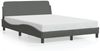 vidaXL Bettgestell "Dover" Dunkelgrau 120x200 cm Stoff 373146 Bild 2