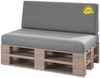 sunnypillow Palettenkissen mit abnehmbarem Bezug UV - beständig Outdoor/Indoor Kaltschaum Palettenauflage Palettenpolster Palettensofa Sitzkissen Rückenlehne 2er Set 120x80 Grau Bild 2