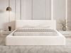 GRAINGOLD Mali Polsterbett 180x200, Doppelbett mit Bettkasten und Lattenrost, Velour-Stoff, Creme Bild 3