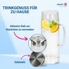 elasto Wasserkaraffe Glaskaraffe mit Deckel und Sieb 1 Liter aus Borosilikatglas Bild 3