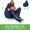 Green Bean® Sitzsack mit Rückenlehne, 230L Füllung waschbar, Polyester-PVC-Stoff dunkelblau, 80 x 70 x 90 cm Bild 5