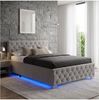 tectake Polsterbett Komfortbett mit LED-Leisten & Stauraum - Samtoptik mit Steppmuster (Bettset, in Dunkelgrau), stabiler Stahlrahmen, Belastbarkeit 300 kg Bild 5