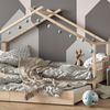 Hausbett Design Naturholz 90x200 cm mit Gästebett und 2 Matratzen Vitalispa Bild 5
