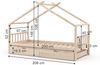 Hausbett Design Naturholz 90x200 cm mit Gästebett und 2 Matratzen Vitalispa Bild 3