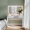 Schminktisch Annabelle Weiß Hochglanz/Weiß 110 cm mit LED-Spiegel Vicco Bild 3