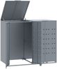 vidaXL Mülltonnenbox für 2 Tonnen Grau 138x79x117 cm Stahl 3279987 Bild 2