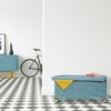 Relaxdays Sitzbank mit Samtbezug und Holzfüße Bild 4