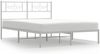 vidaXL Bettgestell mit Kopfteil Metall Weiß 140x190 cm 355316 Bild 2