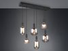LED Pendelleuchte 6-flammig mit Glasschirmen Chrom bedampft, Breite 92cm Bild 3